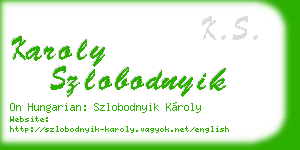 karoly szlobodnyik business card