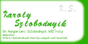 karoly szlobodnyik business card